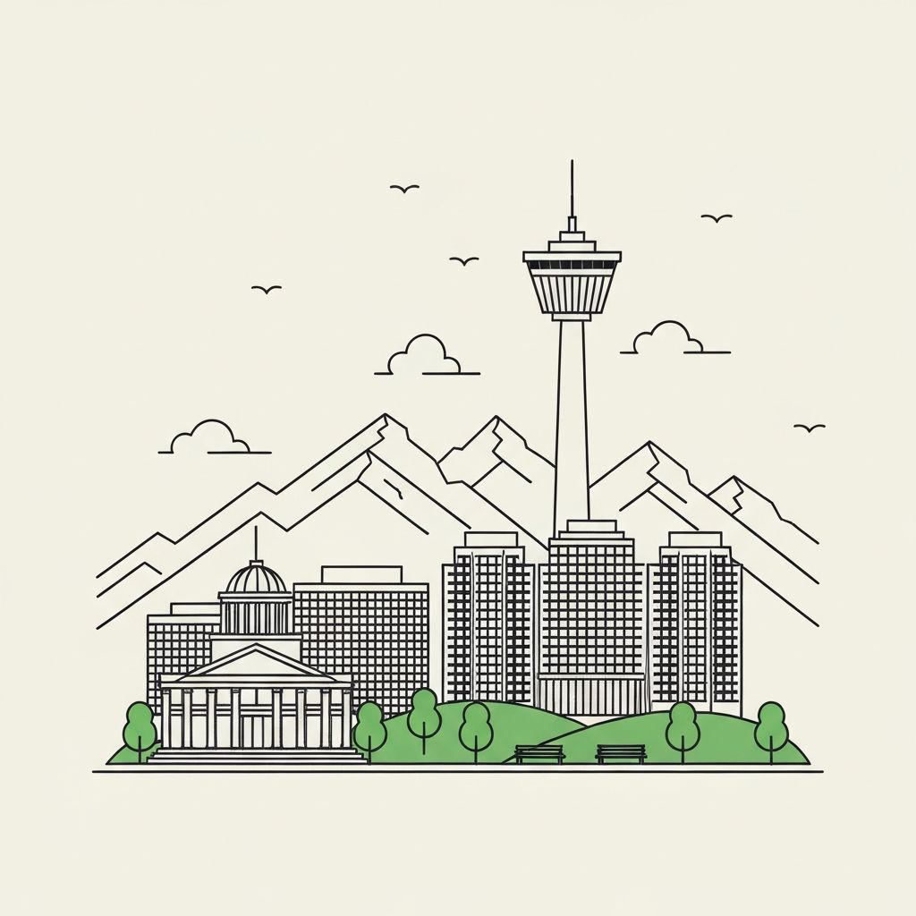 Calgary city landmark illustration