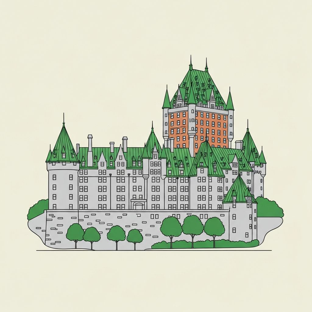 Quebec City city landmark illustration