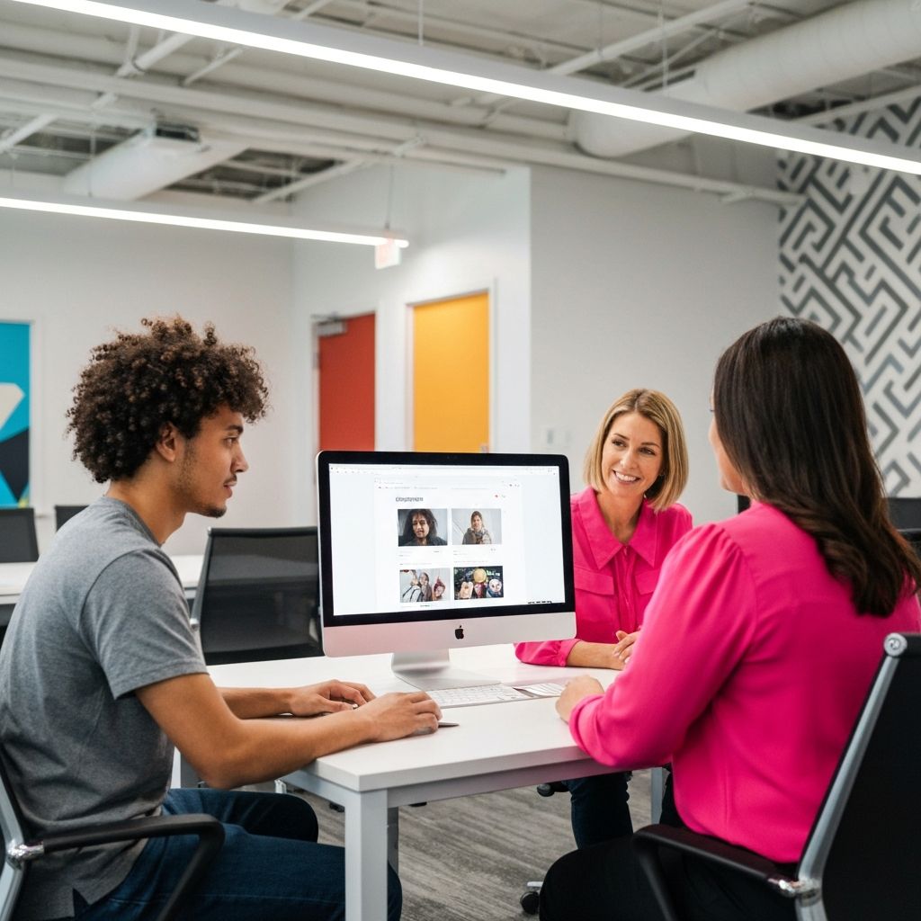 Team reviewing ecommerce website design