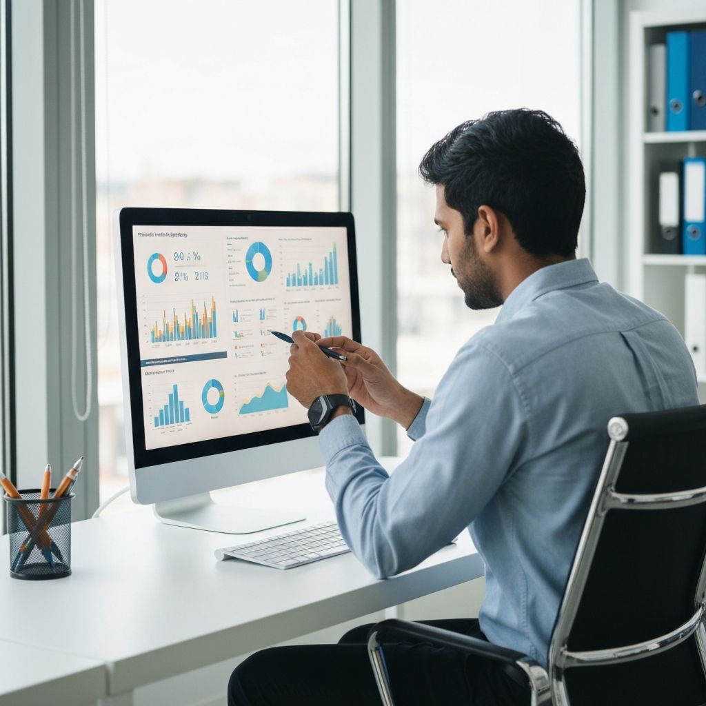 Digital marketing specialist analyzing campaigns